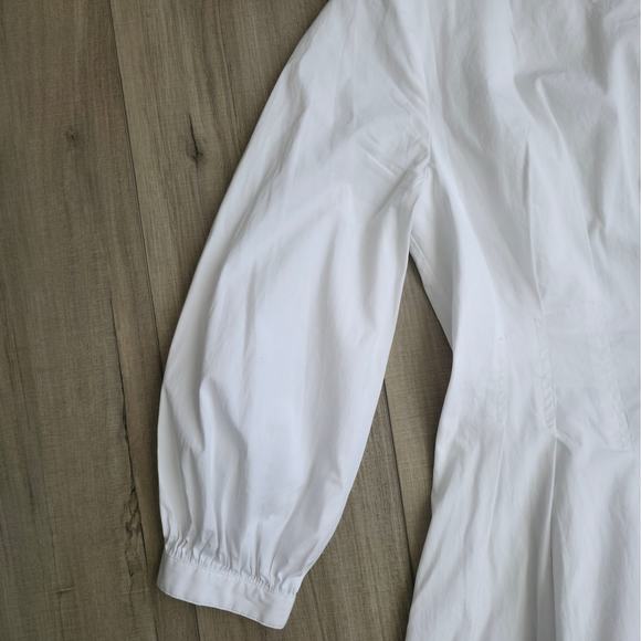 Veronica Beard Torres White Poplin Long Sleeve Mini Dress Women Sz 10 - Picture 9 of 15